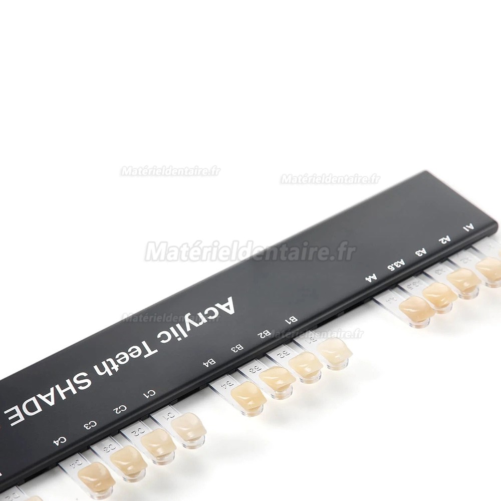 Nuancier pour dents en acrylique dentaire - Guide des teintes pour dents blanchies - 2 couches - 16 teintes